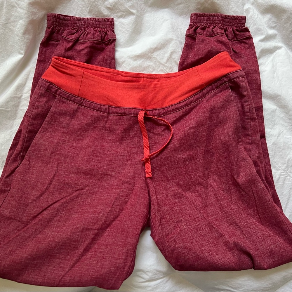 Patagonia Red and Orange Pants with Jogger Style